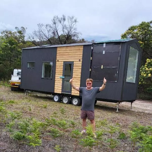 One of two tiny houses being set up near Halls Gap as AirBNBs