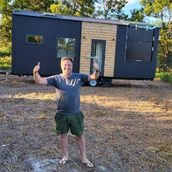 One of two tiny houses being set up near Halls Gap as AirBNBs